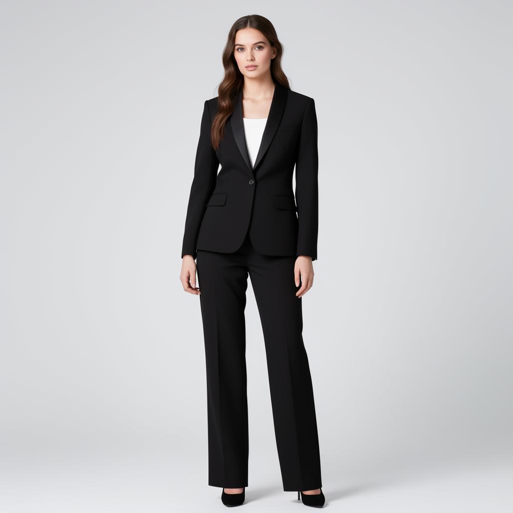 Black Essential Trouser Suit